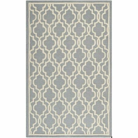 SAFAVIEH Cambridge Hand Tufted Runner Rugs, Silver and Ivory - 2 ft.-6 in. x 8 ft. CAM131D-28
